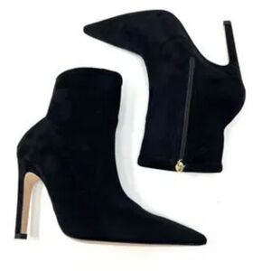 Good American Icon 110 Faux Suede Ankle Booties In black Sz 5 And 8